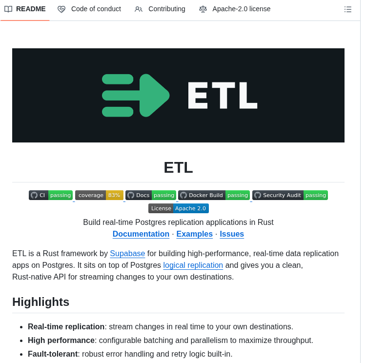 Supabase Etl screenshot
