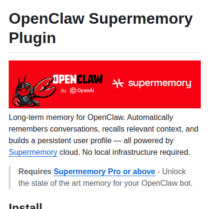 Supermemoryai Openclaw Supermemory screenshot