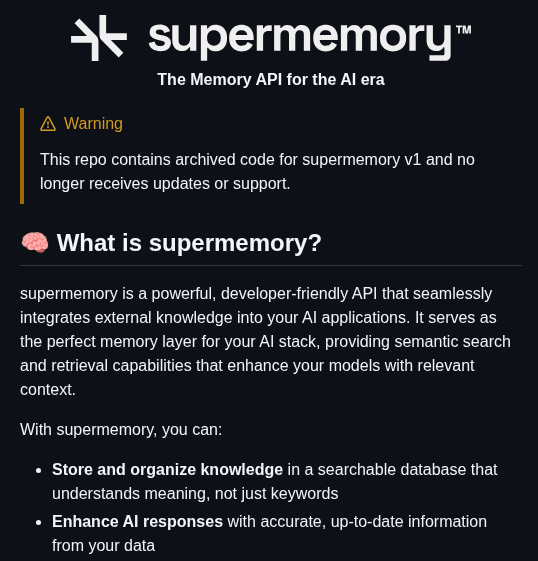 Supermemoryai Supermemory screenshot