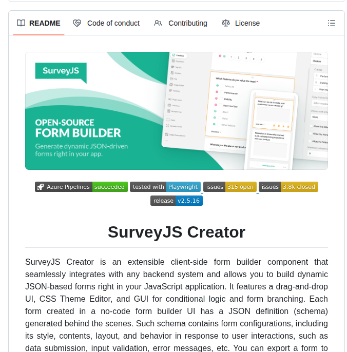 SurveyJS Survey Creator - Webアンケート構築のためのノーコードUIビルダー - AIツール日本語解説 | AI Heartland