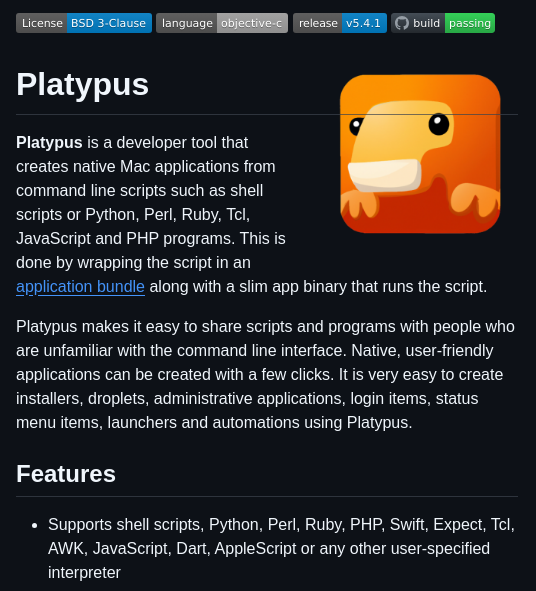 Sveinbjornt Platypus screenshot