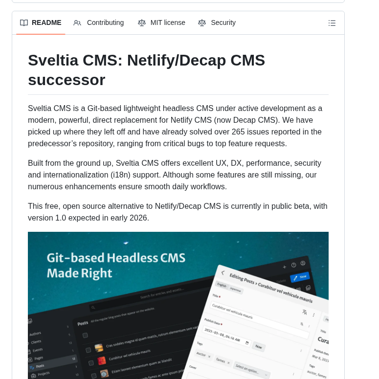 Sveltia Sveltia Cms screenshot
