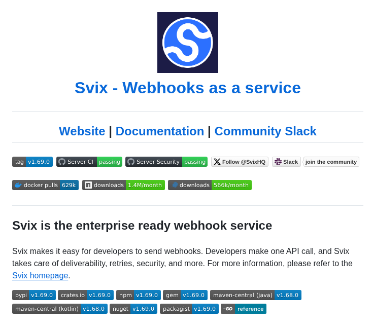 Svix Svix Webhooks screenshot