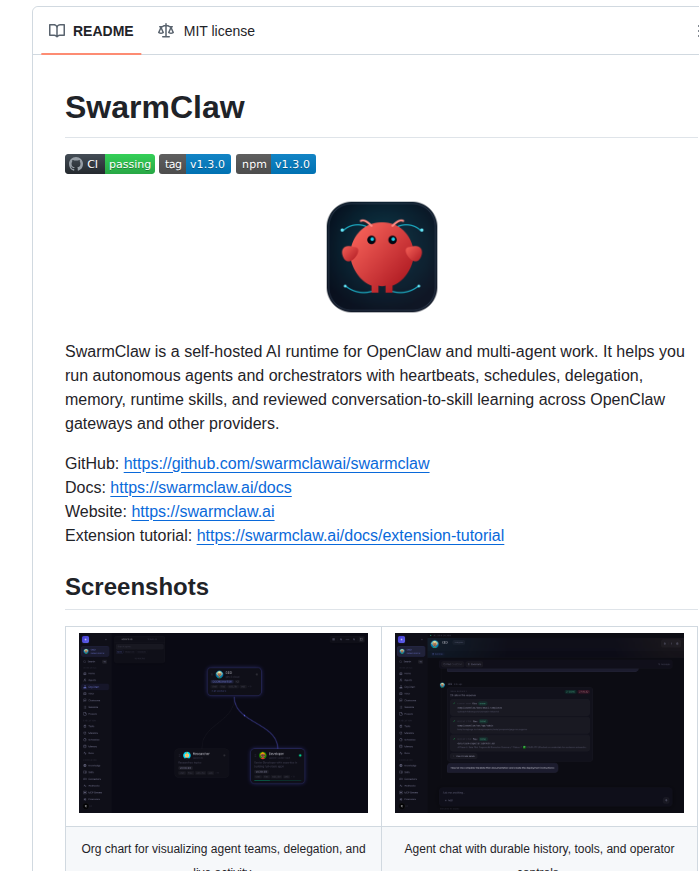 Swarmclawai Swarmclaw screenshot