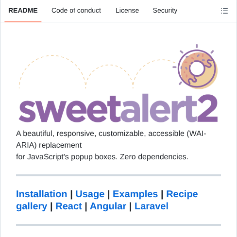 Sweetalert2 Sweetalert2 screenshot