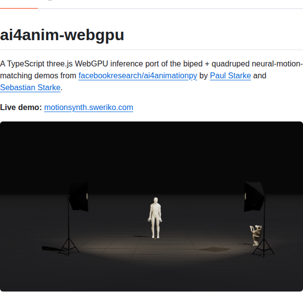 Sweriko Ai4anim Webgpu screenshot