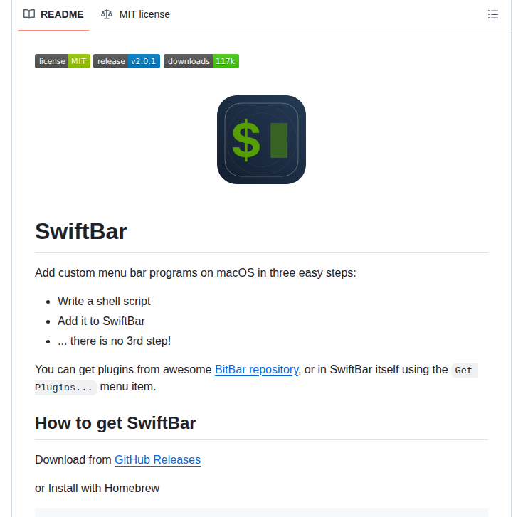 Swiftbar Swiftbar screenshot