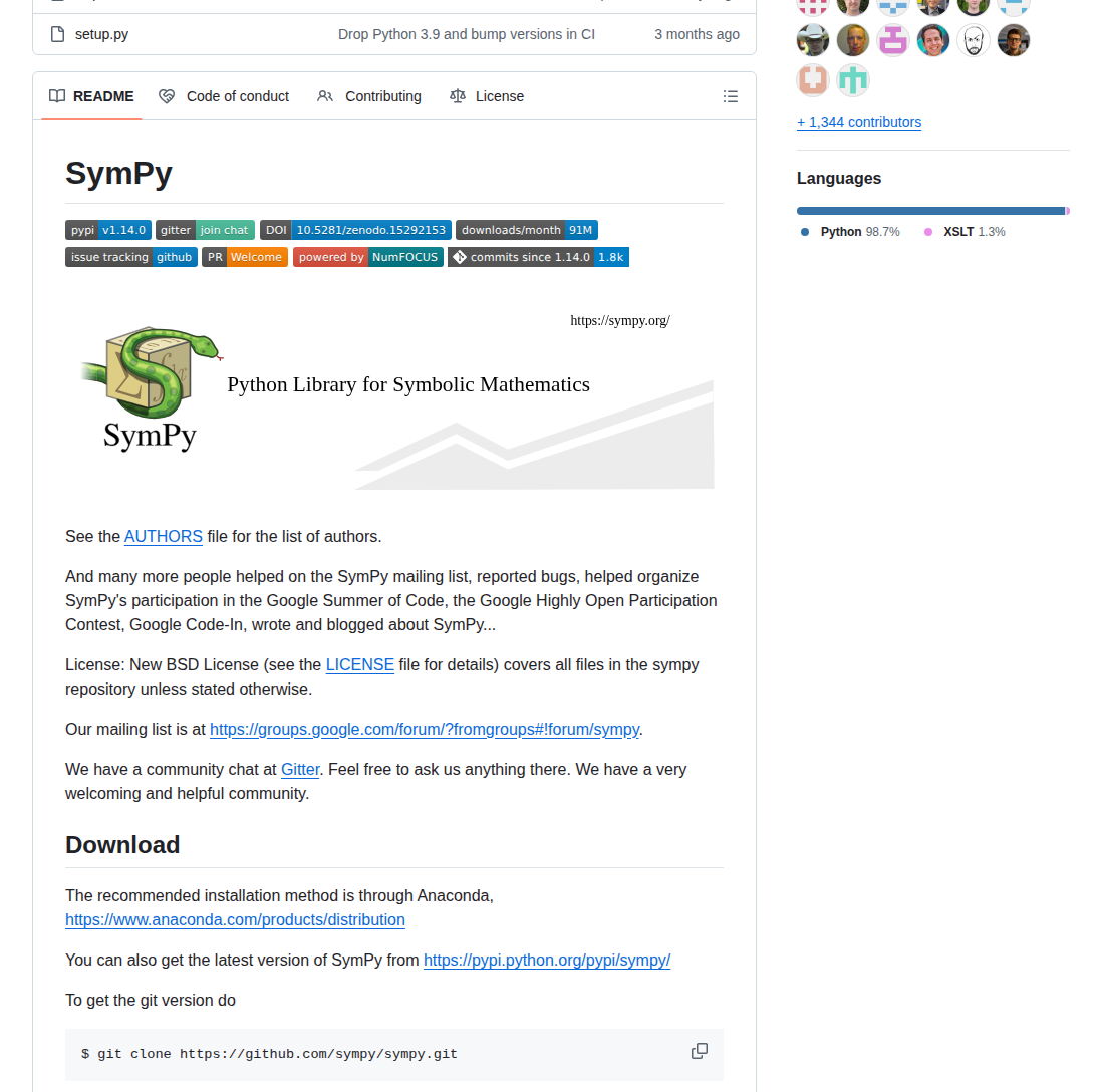 Sympy Sympy screenshot