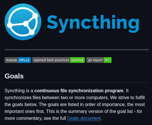 Syncthing Syncthing screenshot