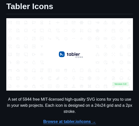 Tabler Tabler Icons screenshot