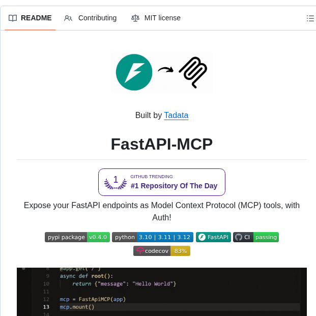 Tadata Org Fastapi_mcp screenshot