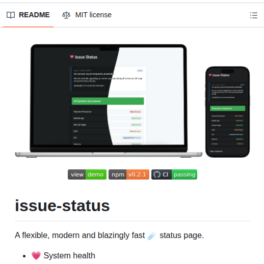Tadhglewis Issue Status screenshot