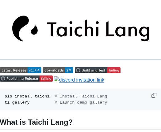 Taichi Dev Taichi screenshot