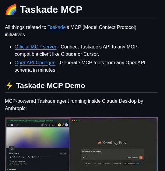 Taskade Mcp screenshot