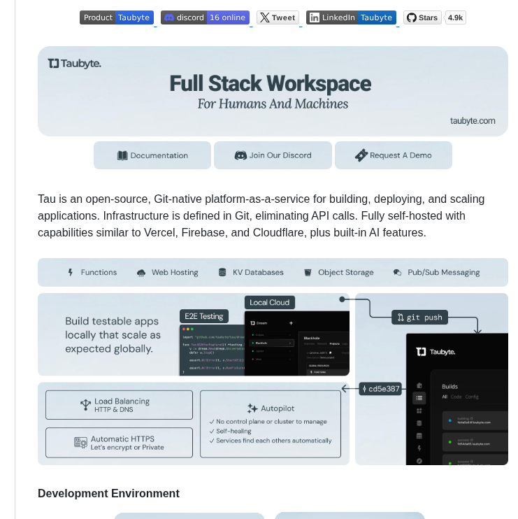 Taubyte Tau screenshot