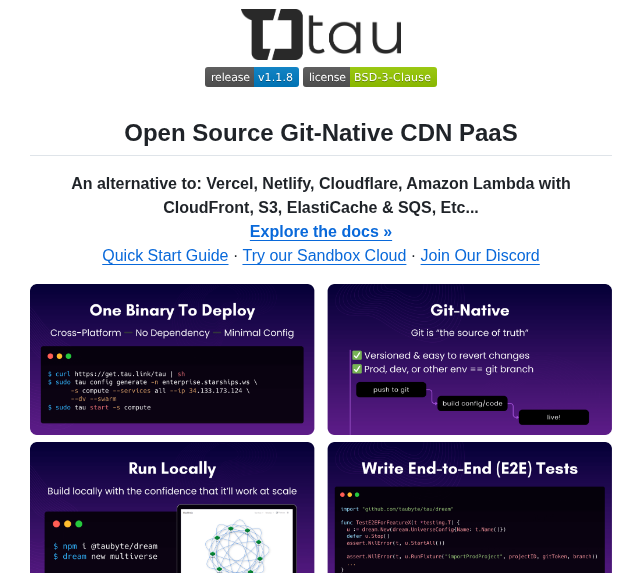 Taubyte Tau screenshot