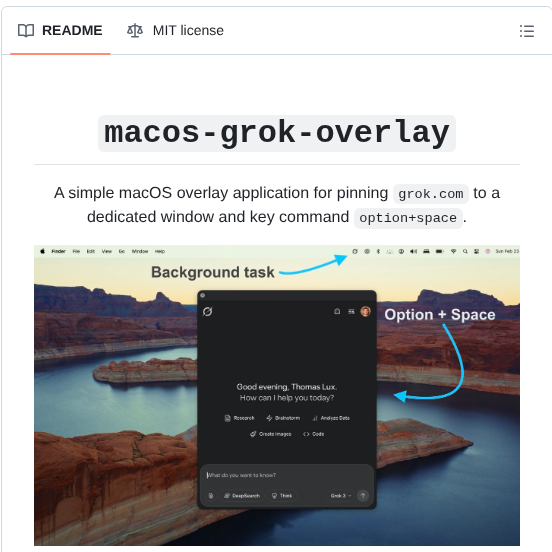 Tchlux Macos Grok Overlay screenshot