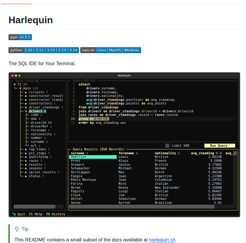 Tconbeer Harlequin screenshot