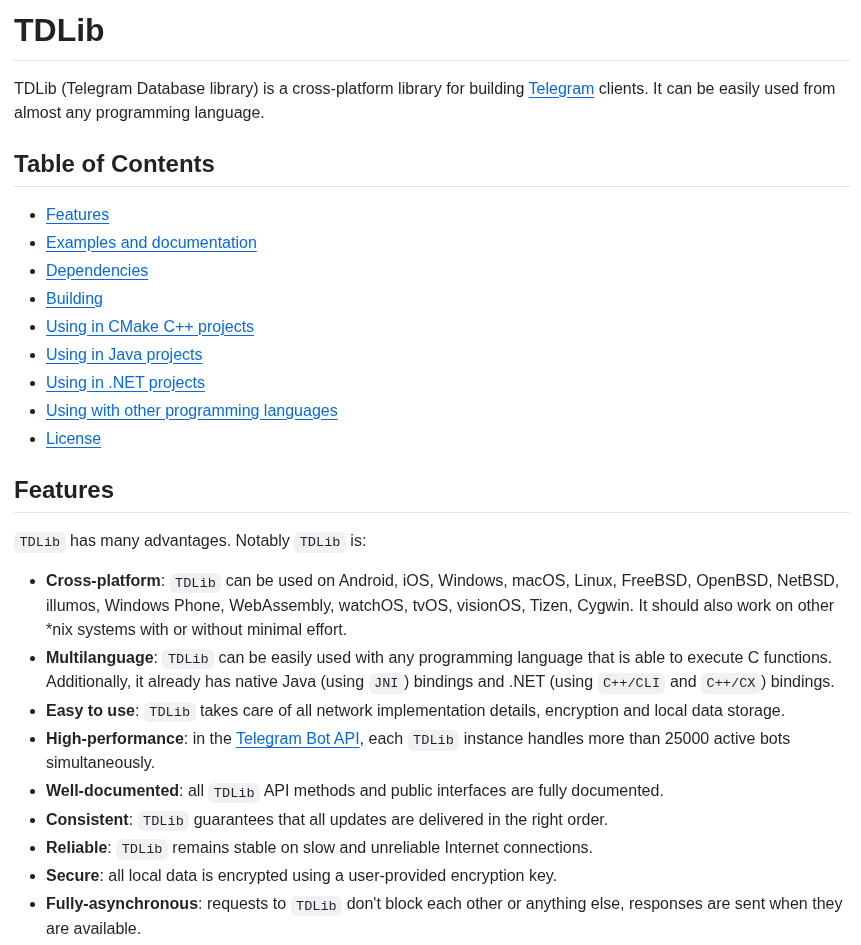 Tdlib Td screenshot