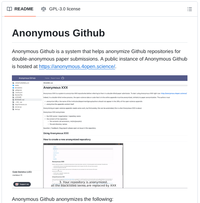 Tdurieux Anonymous_github screenshot