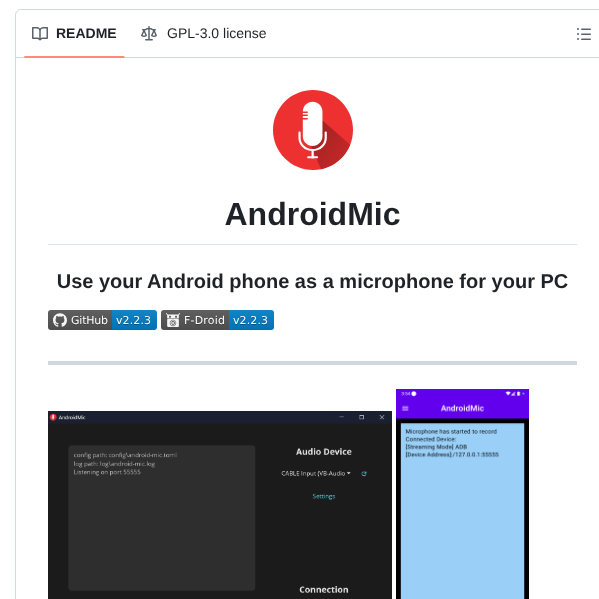 Teamclouday Androidmic screenshot
