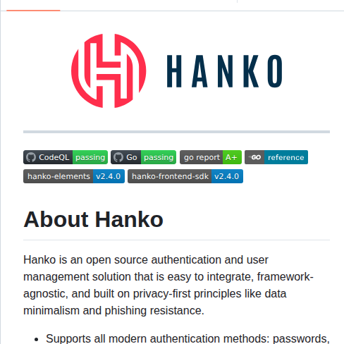 Teamhanko Hanko screenshot