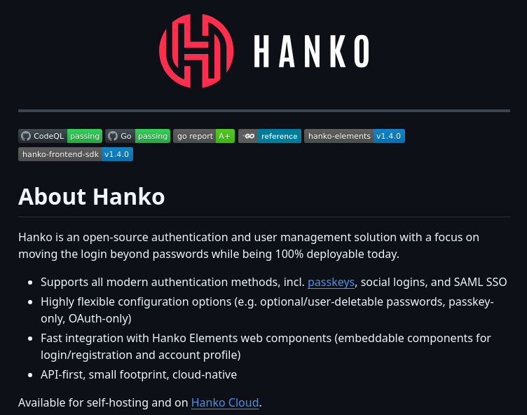 Teamhanko Hanko screenshot