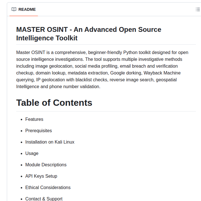 Techenthusiast167 Master Osint Toolkit screenshot