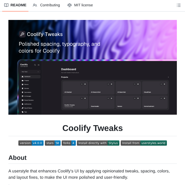 Techwithanirudh Coolify Tweaks screenshot
