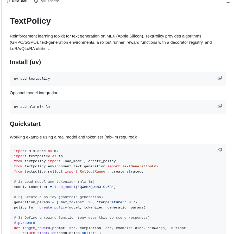 Teilomillet Textpolicy screenshot