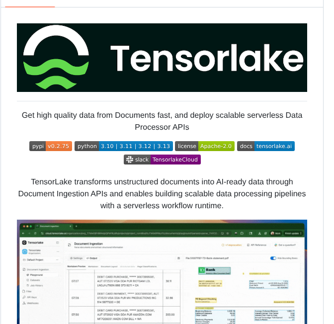 Tensorlakeai Tensorlake screenshot