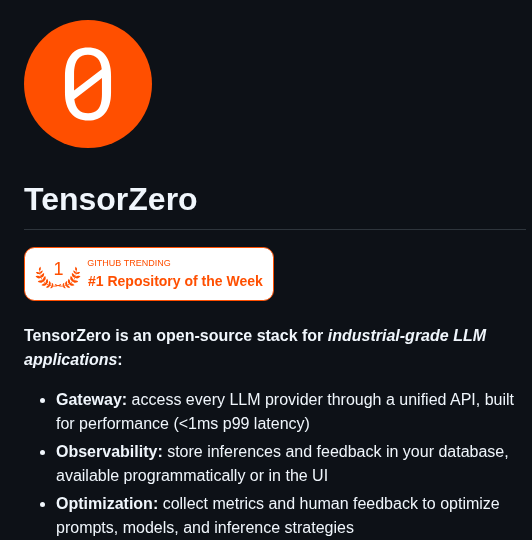 Tensorzero Tensorzero screenshot