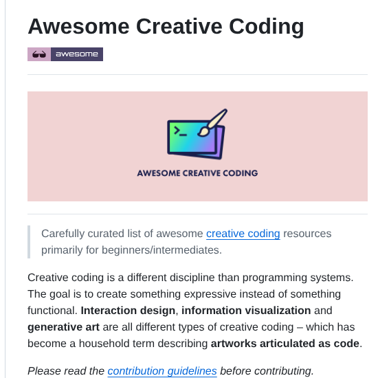 Terkelg Awesome Creative Coding screenshot