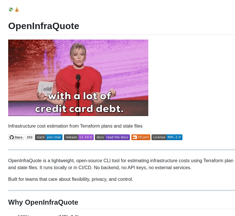 Terrateamio Openinfraquote screenshot