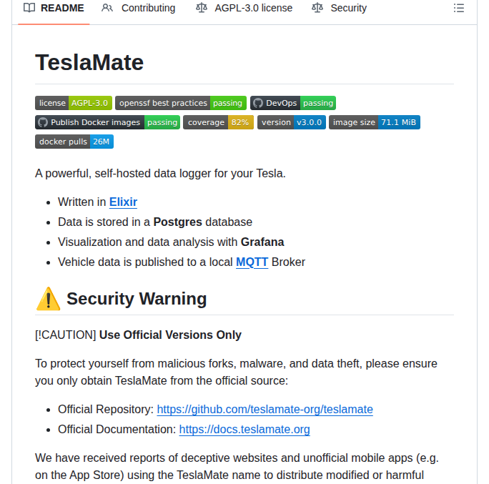 Teslamate Org Teslamate screenshot