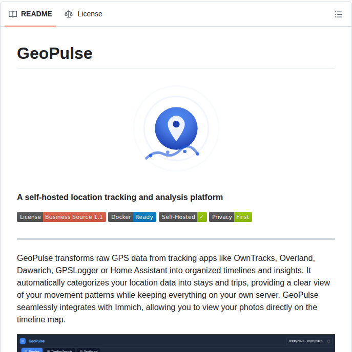 Tess1o Geopulse screenshot