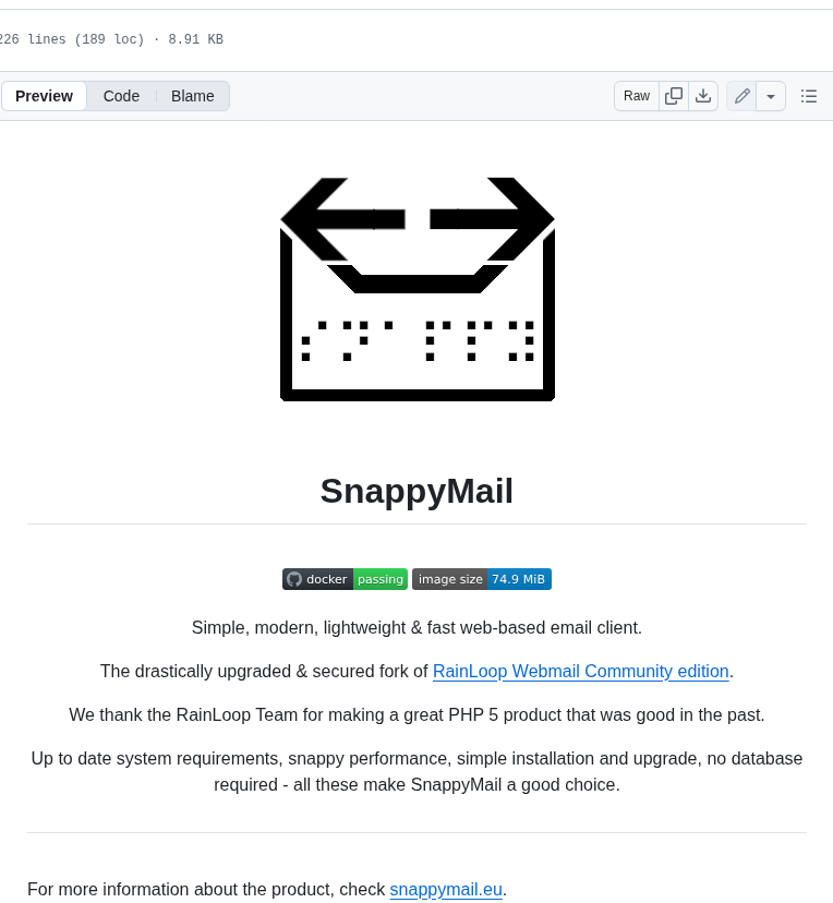 The Djmaze Snappymail screenshot