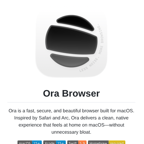 The Ora Browser screenshot