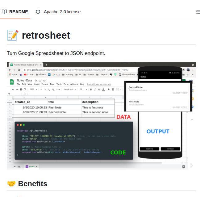 Theapache64 Retrosheet screenshot