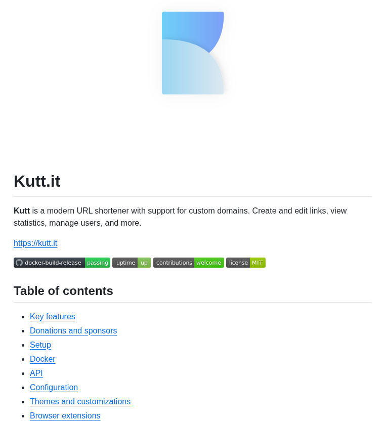 Thedevs Network Kutt screenshot