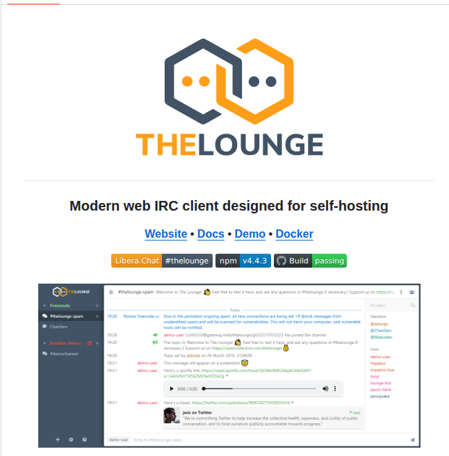 Thelounge Thelounge screenshot