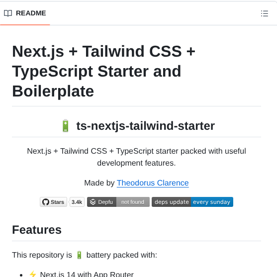 Theodorusclarence Ts Nextjs Tailwind Starter screenshot