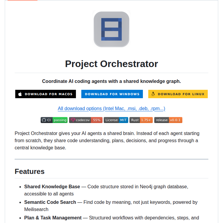 This Rs Project Orchestrator screenshot