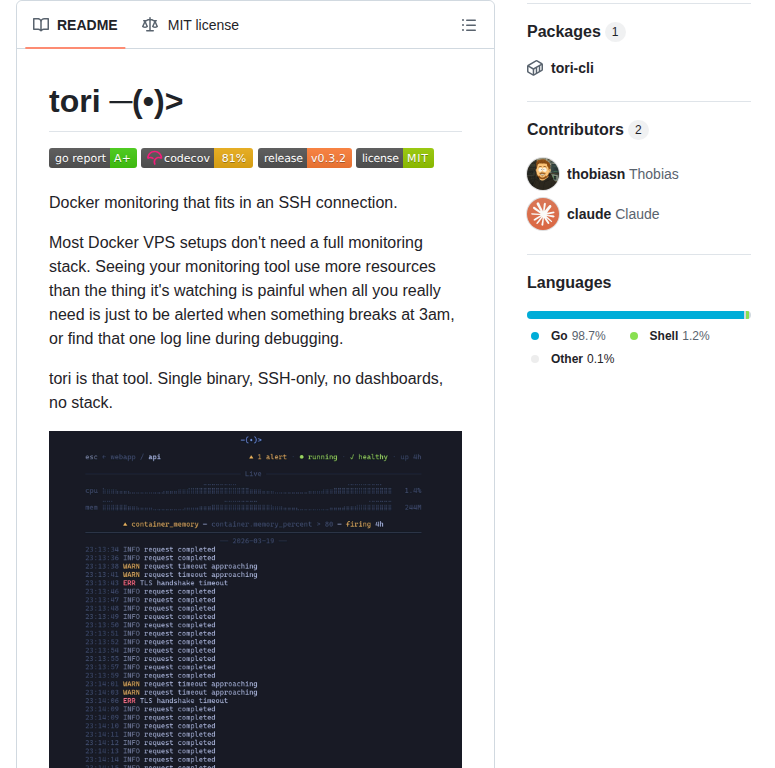 Thobiasn Tori Cli screenshot