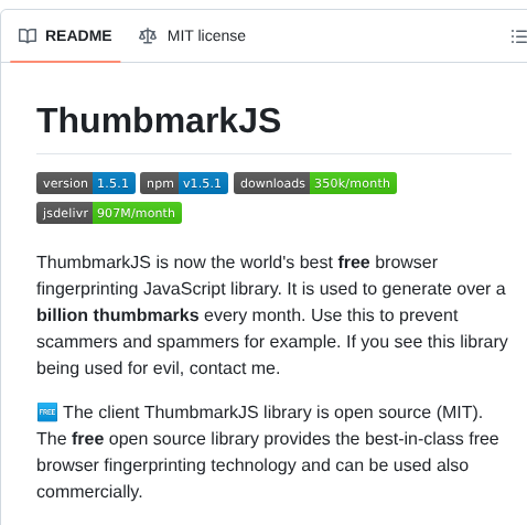 Thumbmarkjs Thumbmarkjs screenshot