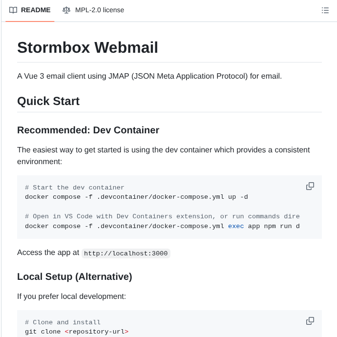 Thunderbird Stormbox screenshot