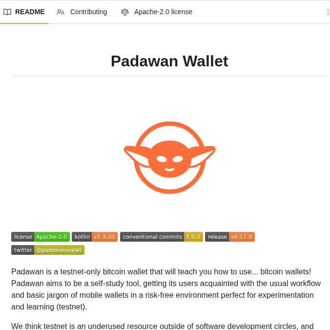 Thunderbiscuit Padawan Wallet screenshot
