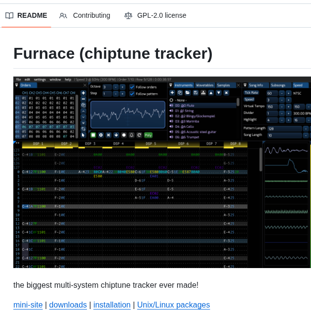 Tildearrow Furnace screenshot