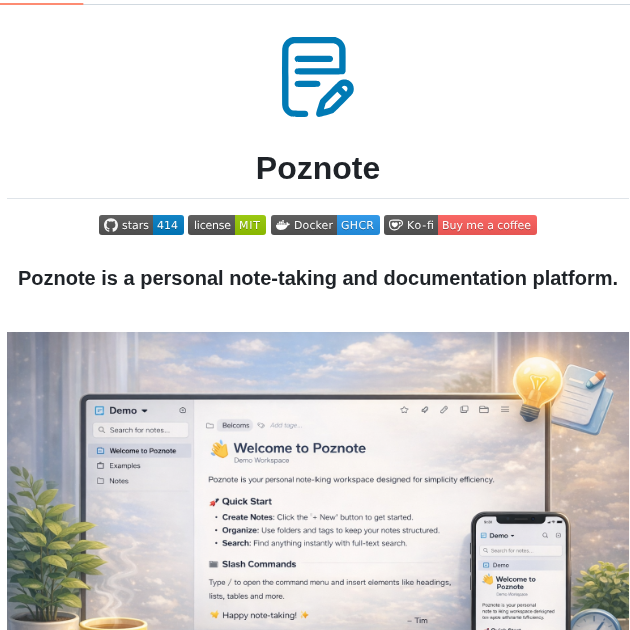 Timothepoznanski Poznote screenshot