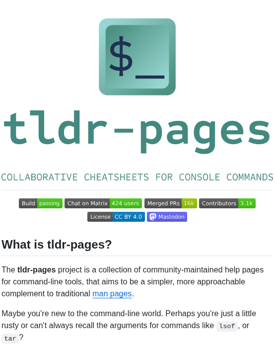 Tldr Pages Tldr screenshot
